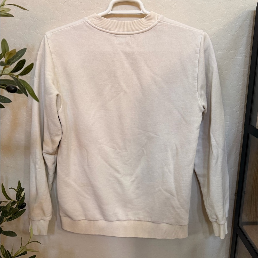 allbirds womens Cream Off-White Crewneck Sweater 100% Organic Cotton - Picture 2 of 4